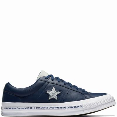 Converse One Star Pinstripe Low Tops Mens - Navy/White Shoes (526EPHYM)